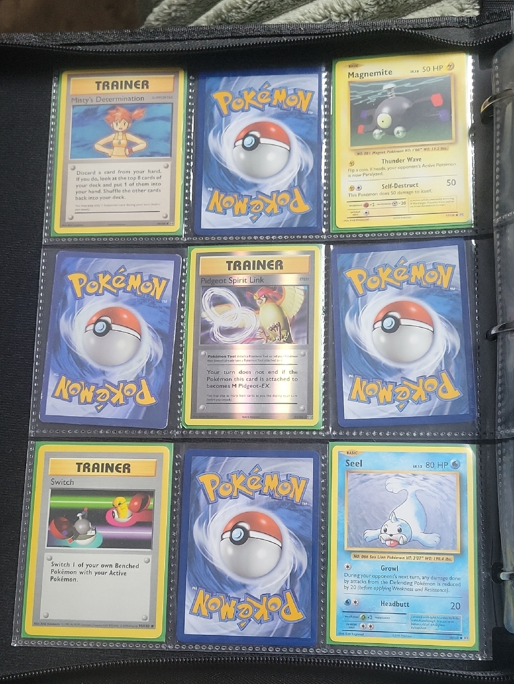 Pokemon Blue and Yellow Trading Card Collection Page